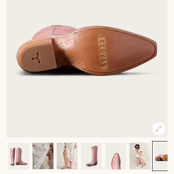Tecovas Pink Leather Cowboy Boots Misty Rose - Picture 6 of 6